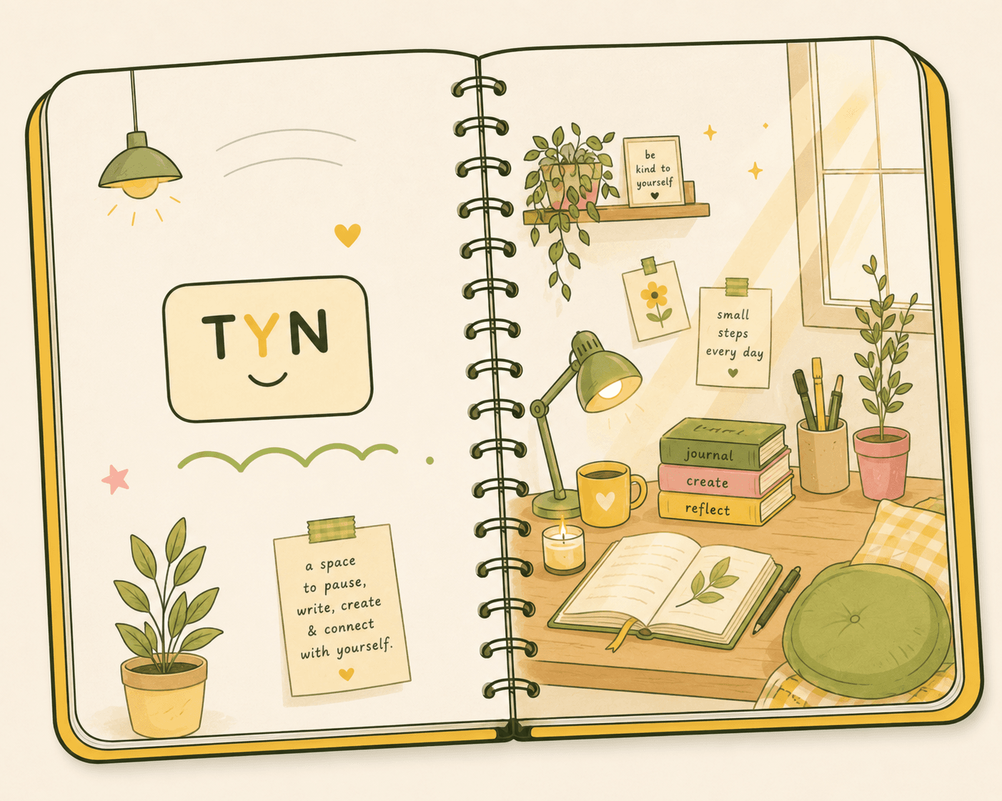 TYN journal spread, left page